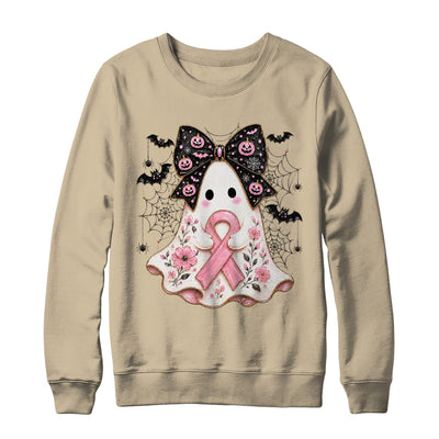 Breast Cancer Awareness Ghost Pink Ribbon Halloween Coquette Shirt & Sweatshirt | siriusteestore