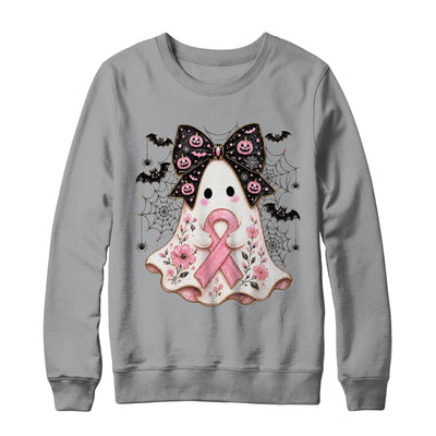 Breast Cancer Awareness Ghost Pink Ribbon Halloween Coquette Shirt & Sweatshirt | siriusteestore