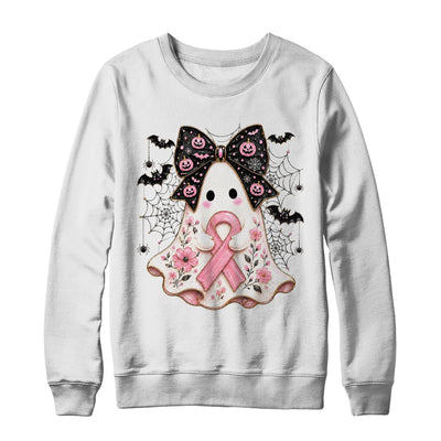 Breast Cancer Awareness Ghost Pink Ribbon Halloween Coquette Shirt & Sweatshirt | siriusteestore