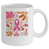 Breast Cancer Awareness Ribbon Boho Floral We Wear Pink Mug | siriusteestore