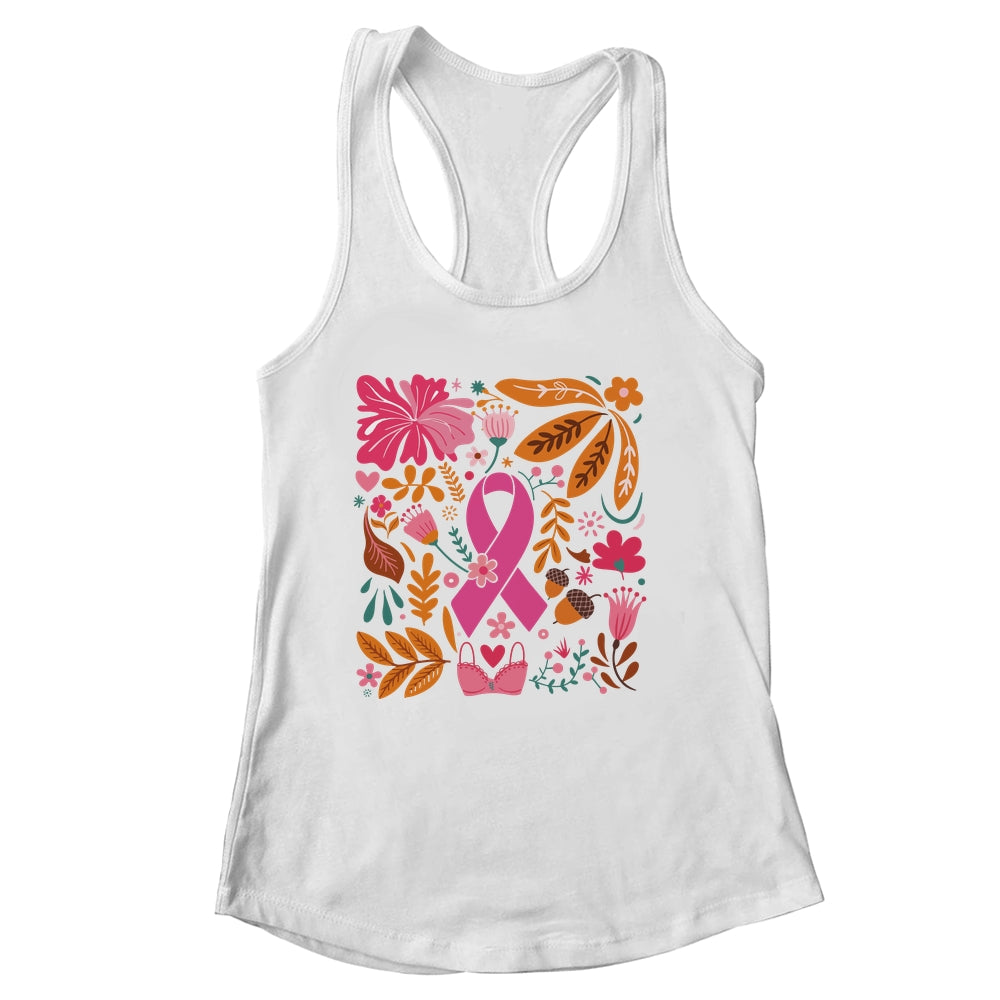 Breast Cancer Awareness Ribbon Boho Floral We Wear Pink Shirt & Tank Top | siriusteestore