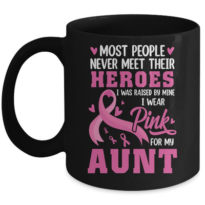 Breast Cancer Awareness Wear Pink For My Aunt Support Kids Mug | siriusteestore