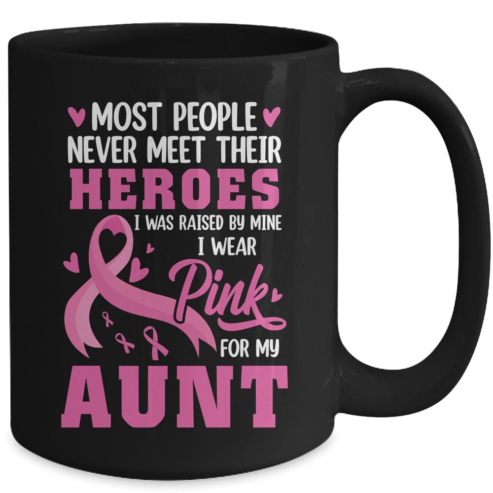 Breast Cancer Awareness Wear Pink For My Aunt Support Kids Mug | siriusteestore