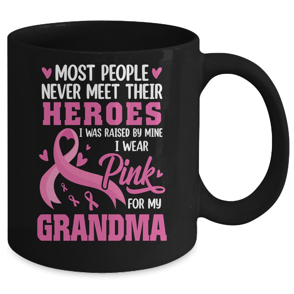 Breast Cancer Awareness Wear Pink For My Grandma Support Kids Mug | siriusteestore
