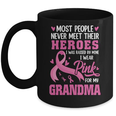 Breast Cancer Awareness Wear Pink For My Grandma Support Kids Mug | siriusteestore