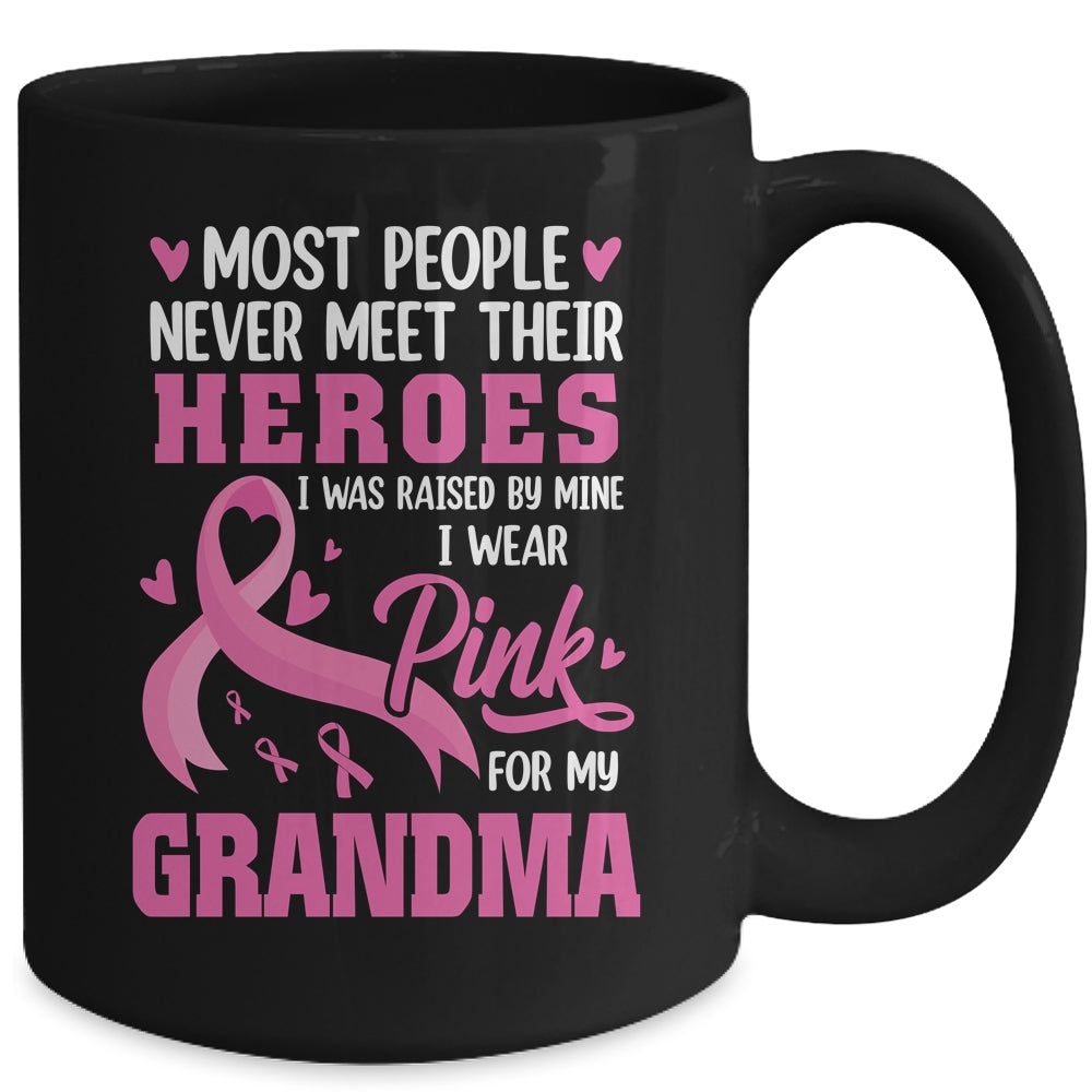 Breast Cancer Awareness Wear Pink For My Grandma Support Kids Mug | siriusteestore