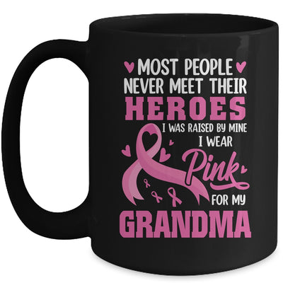 Breast Cancer Awareness Wear Pink For My Grandma Support Kids Mug | siriusteestore