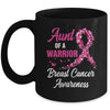 Breast Cancer Fighter Awareness Aunt Of A Warrior Mug | siriusteestore