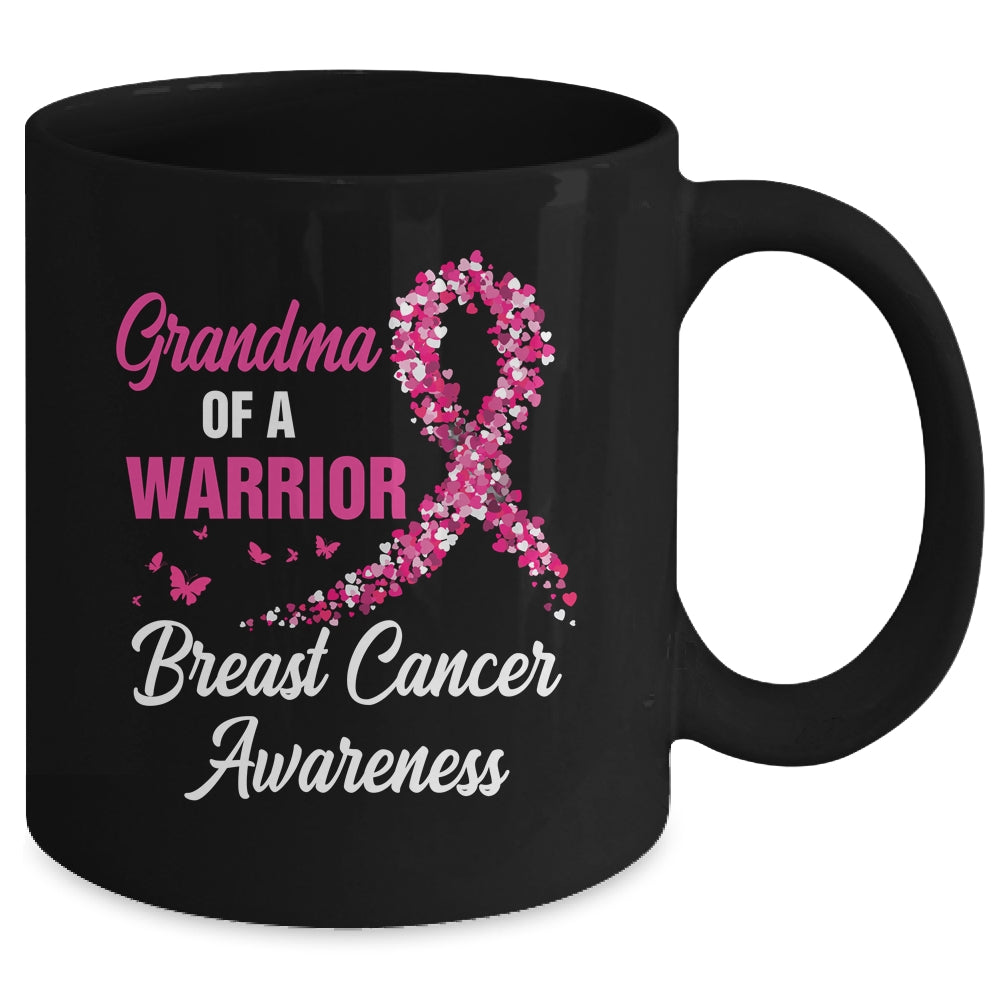 Breast Cancer Fighter Awareness Grandma Of A Warrior Mug | siriusteestore