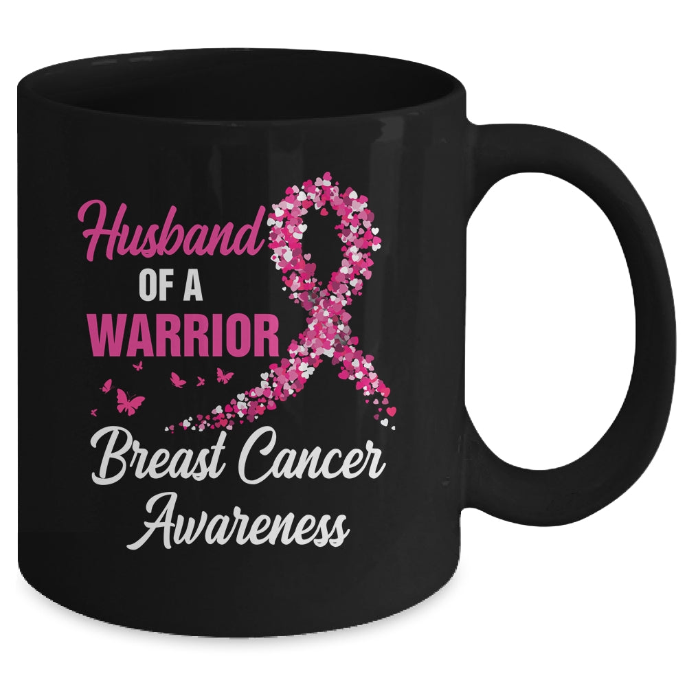 Breast Cancer Fighter Awareness Husband Of A Warrior Mug | siriusteestore