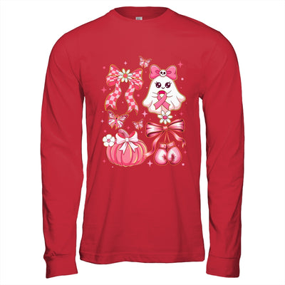Breast Cancer Ghost Coquette Pink Ribbon Halloween Pumpkin Shirt & Hoodie | siriusteestore
