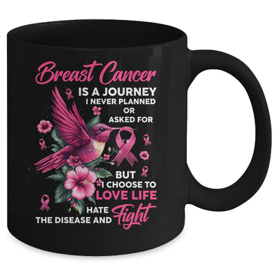 Breast Cancer Is A Journey I Never Planned Awareness Support Mug | siriusteestore