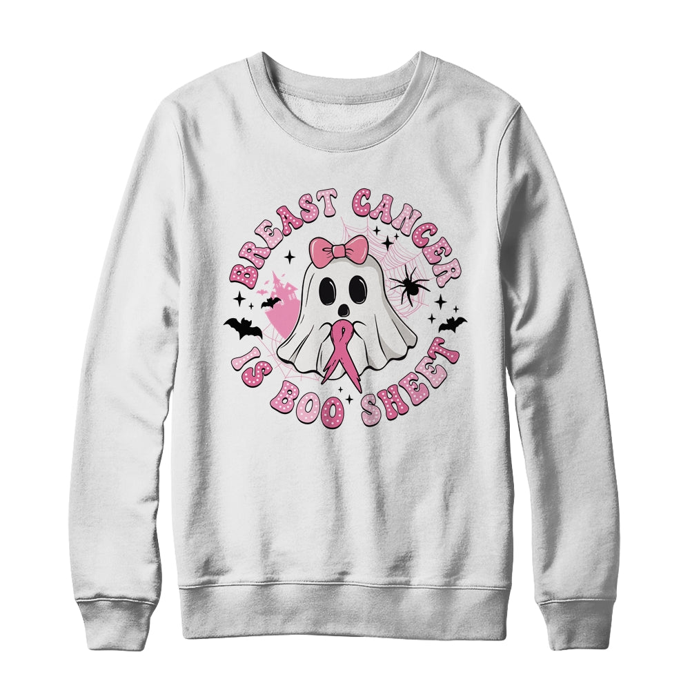 Breast Cancer Is Boo Sheet Retro Breast Cancer Halloween Ghost Shirt & Sweatshirt | siriusteestore