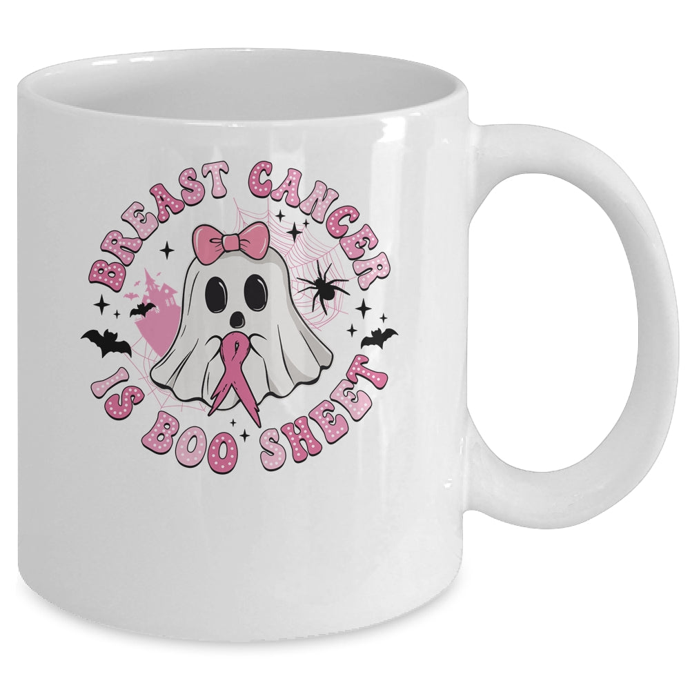 Breast Cancer Is Boo Sheet Retro Breast Cancer Halloween Ghost Mug | siriusteestore