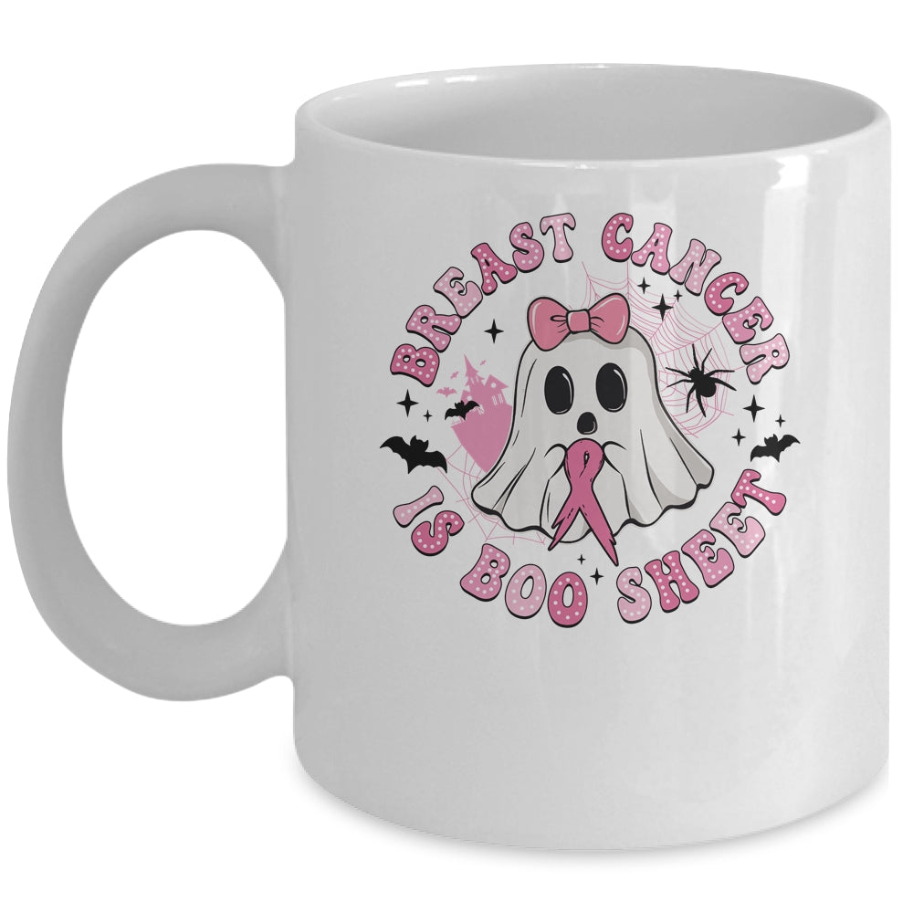 Breast Cancer Is Boo Sheet Retro Breast Cancer Halloween Ghost Mug | siriusteestore