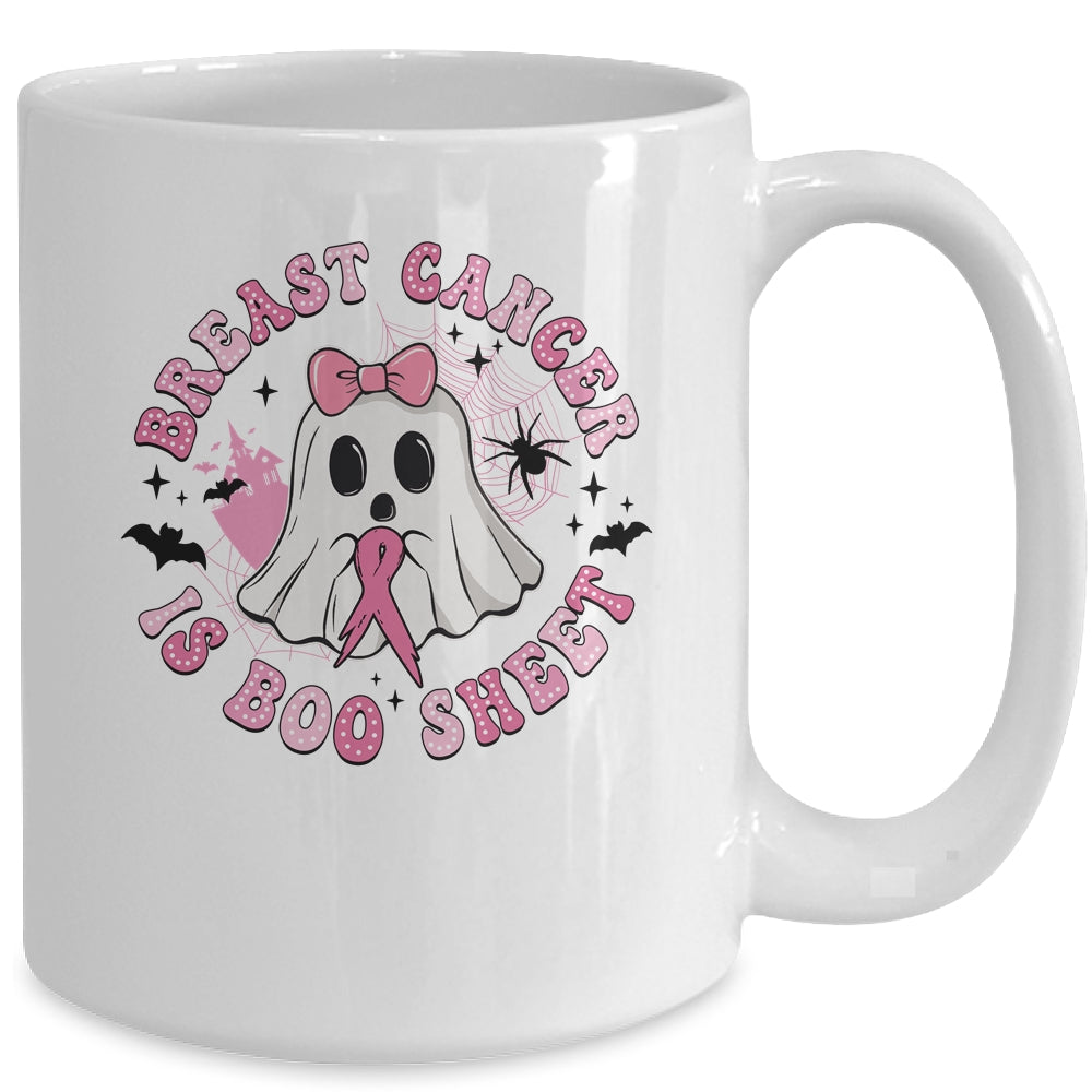 Breast Cancer Is Boo Sheet Retro Breast Cancer Halloween Ghost Mug | siriusteestore