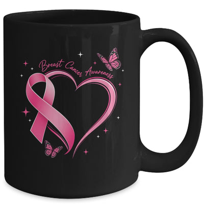 Breast Cancer Month Strong Pink Ribbon Heart Survivor Women Mug | siriusteestore