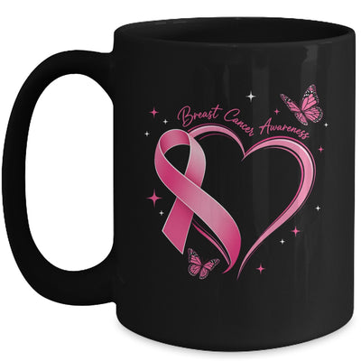 Breast Cancer Month Strong Pink Ribbon Heart Survivor Women Mug | siriusteestore