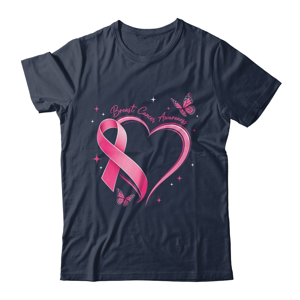 Breast Cancer Month Strong Pink Ribbon Heart Survivor Women Shirt & Hoodie | siriusteestore