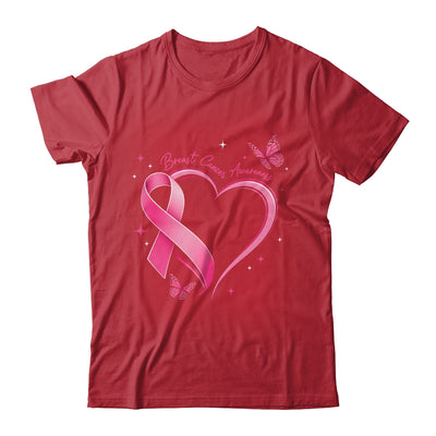 Breast Cancer Month Strong Pink Ribbon Heart Survivor Women Shirt & Hoodie | siriusteestore