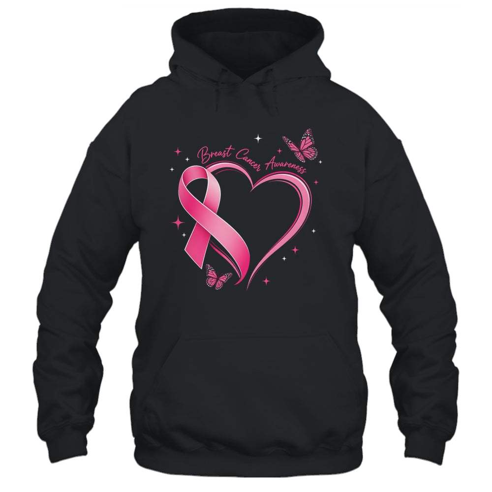 Breast Cancer Month Strong Pink Ribbon Heart Survivor Women Shirt & Hoodie | siriusteestore