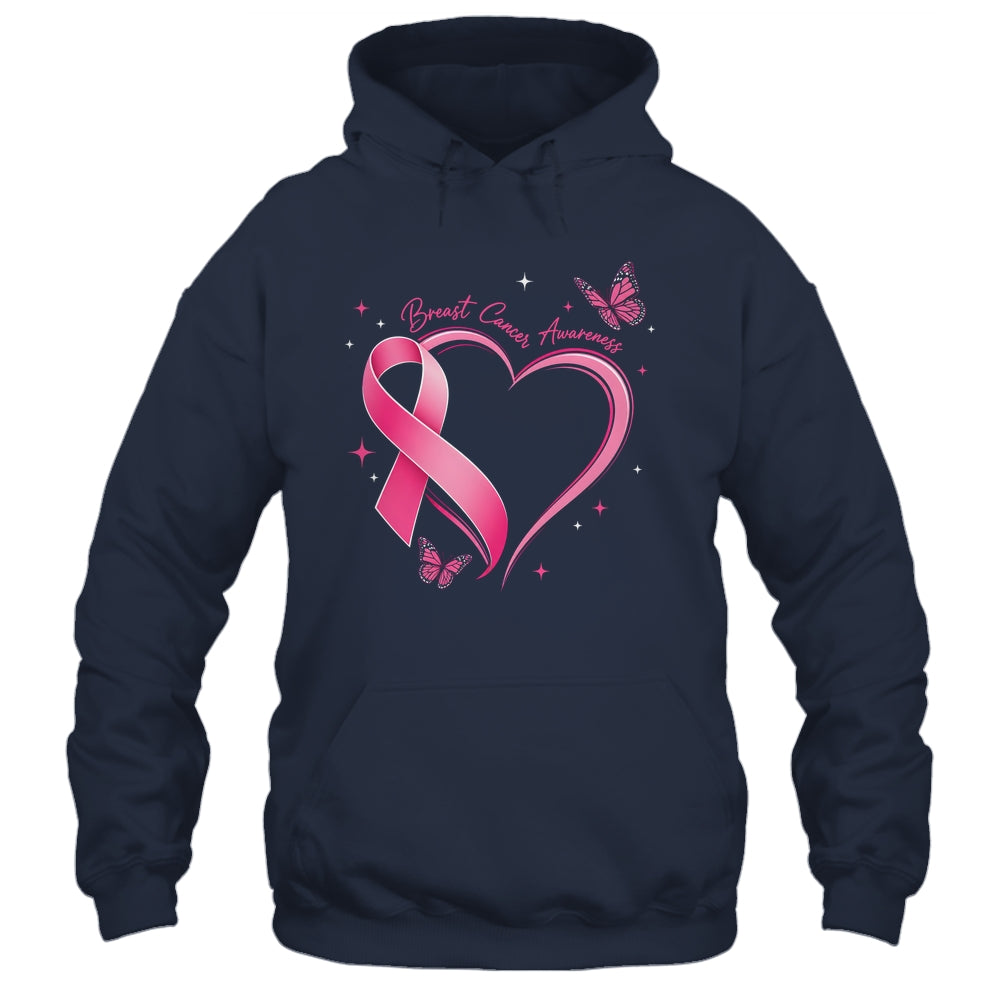 Breast Cancer Month Strong Pink Ribbon Heart Survivor Women Shirt & Hoodie | siriusteestore