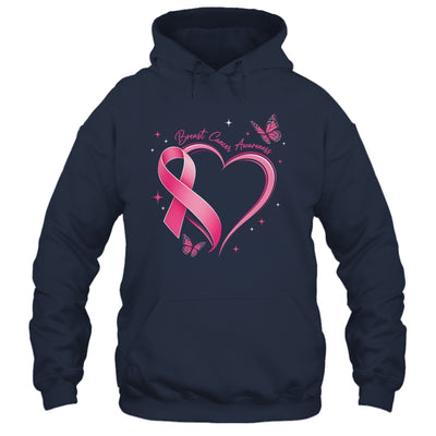 Breast Cancer Month Strong Pink Ribbon Heart Survivor Women Shirt & Hoodie | siriusteestore