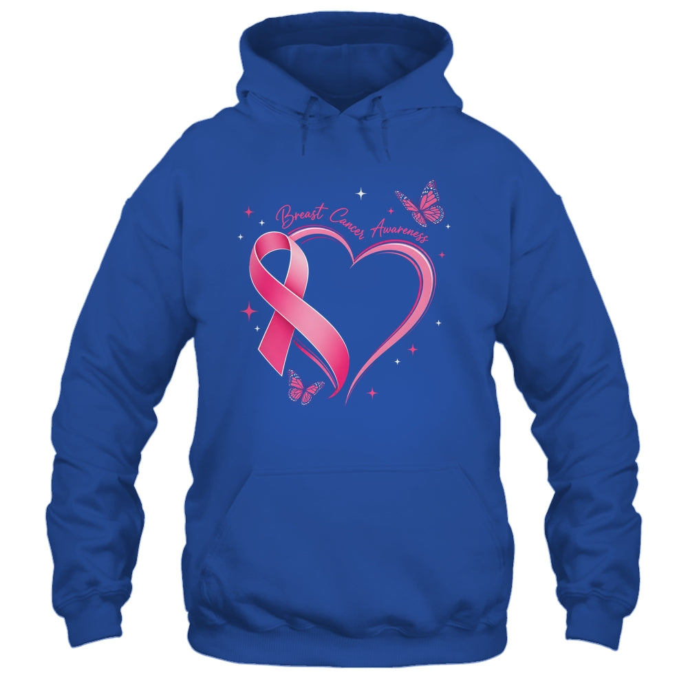 Breast Cancer Month Strong Pink Ribbon Heart Survivor Women Shirt & Hoodie | siriusteestore