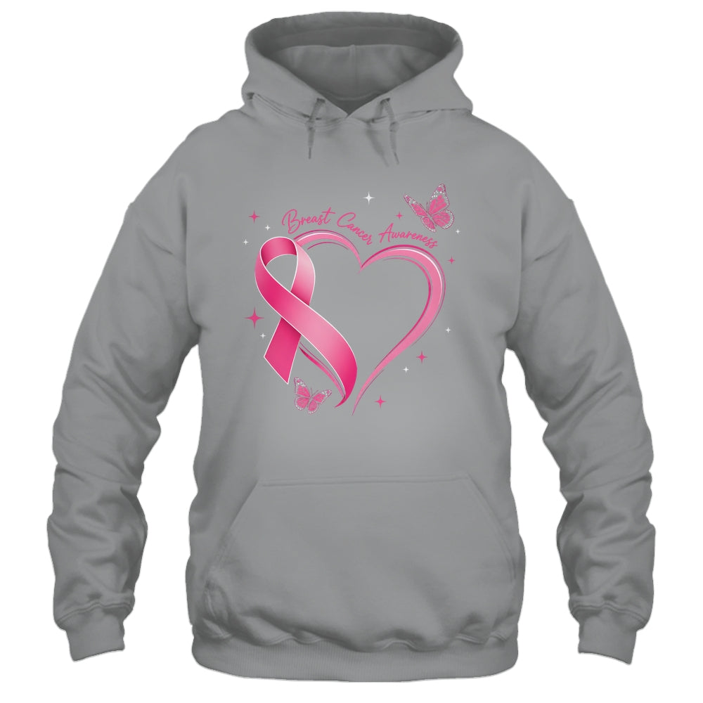 Breast Cancer Month Strong Pink Ribbon Heart Survivor Women Shirt & Hoodie | siriusteestore