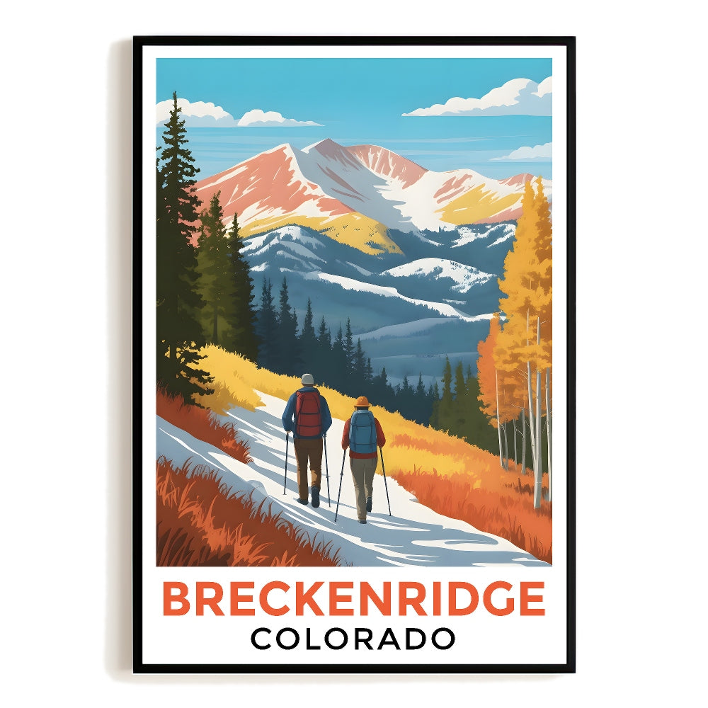 Breckenridge Colorado Mountain Adventure Poster Hiking Nature Ideal Travel Gift Landscape Wall Art Decor For Home And Office Perfect For Living Room Bedroom Unframed | siriusteestore