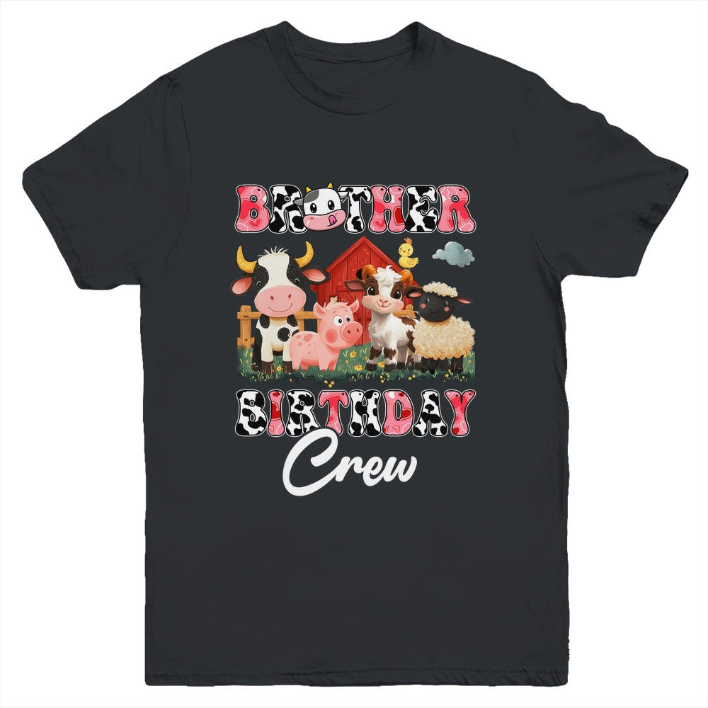 Brother Birthday Crew Farm Cow Birthday Boy Girl Family Youth Shirt | siriusteestore
