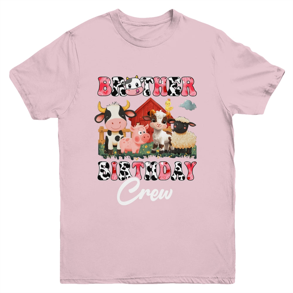 Brother Birthday Crew Farm Cow Birthday Boy Girl Family Youth Shirt | siriusteestore