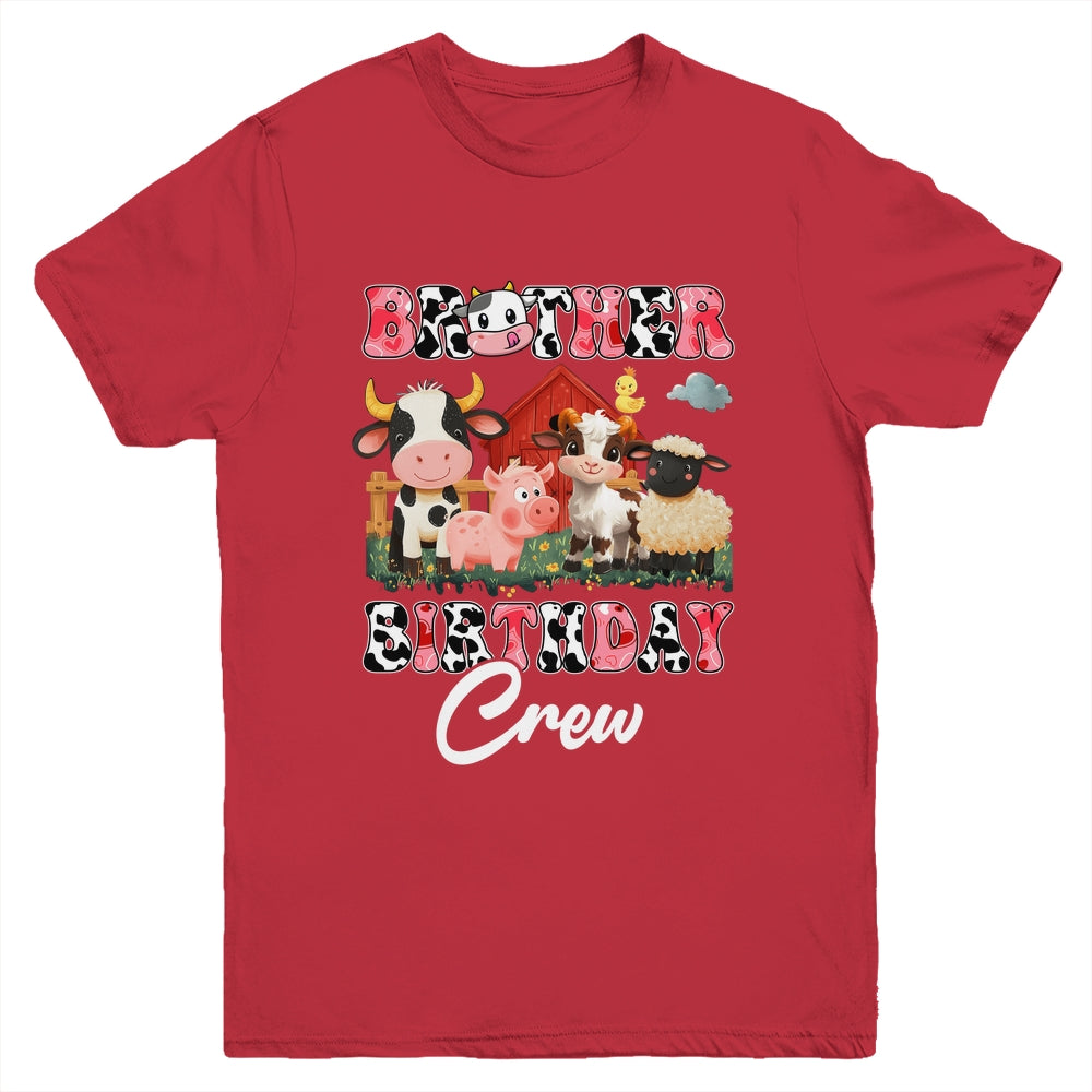 Brother Birthday Crew Farm Cow Birthday Boy Girl Family Youth Shirt | siriusteestore