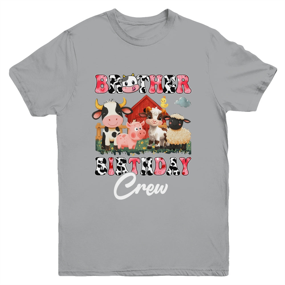 Brother Birthday Crew Farm Cow Birthday Boy Girl Family Youth Shirt | siriusteestore