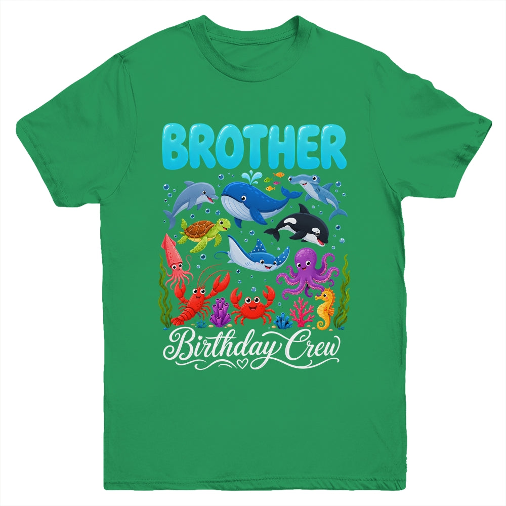 Brother Birthday Crew Ocean Animals Birthday Under Sea Youth Shirt | siriusteestore