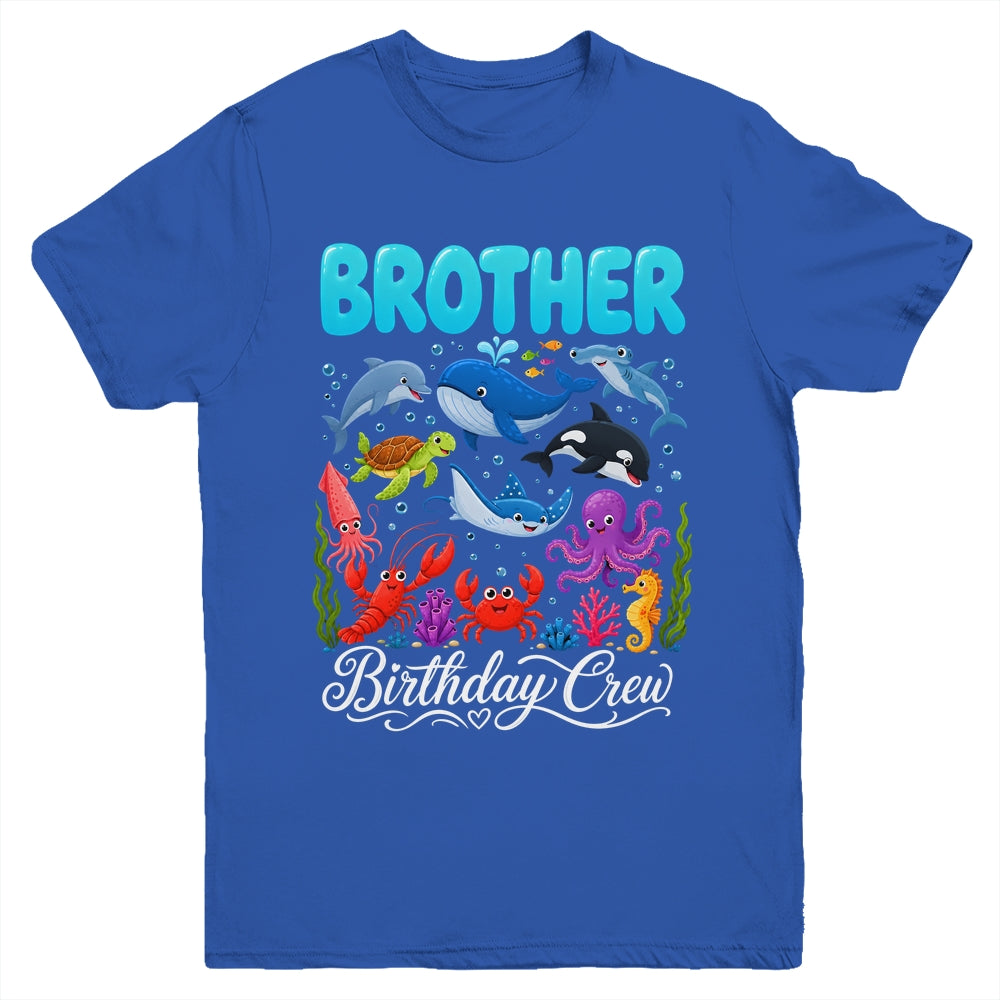 Brother Birthday Crew Ocean Animals Birthday Under Sea Youth Shirt | siriusteestore