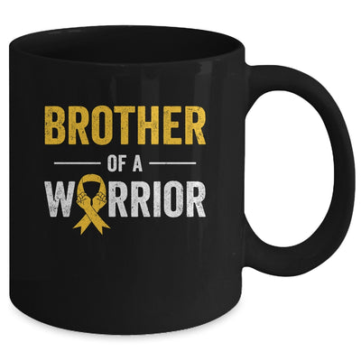 Brother Of A Warrior Childhood Cancer Awareness Family Ribbon Mug | siriusteestore