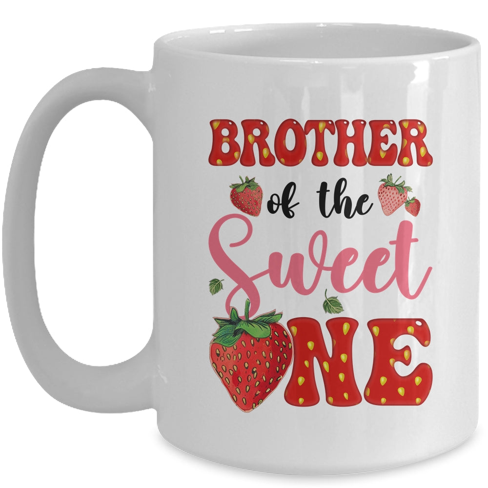 Brother Of Sweet One Strawberry Frist 1st Birthday Girl Mug | siriusteestore