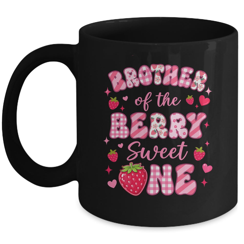Brother Of The Berry Sweet One Strawberry First Birthday Mug | siriusteestore