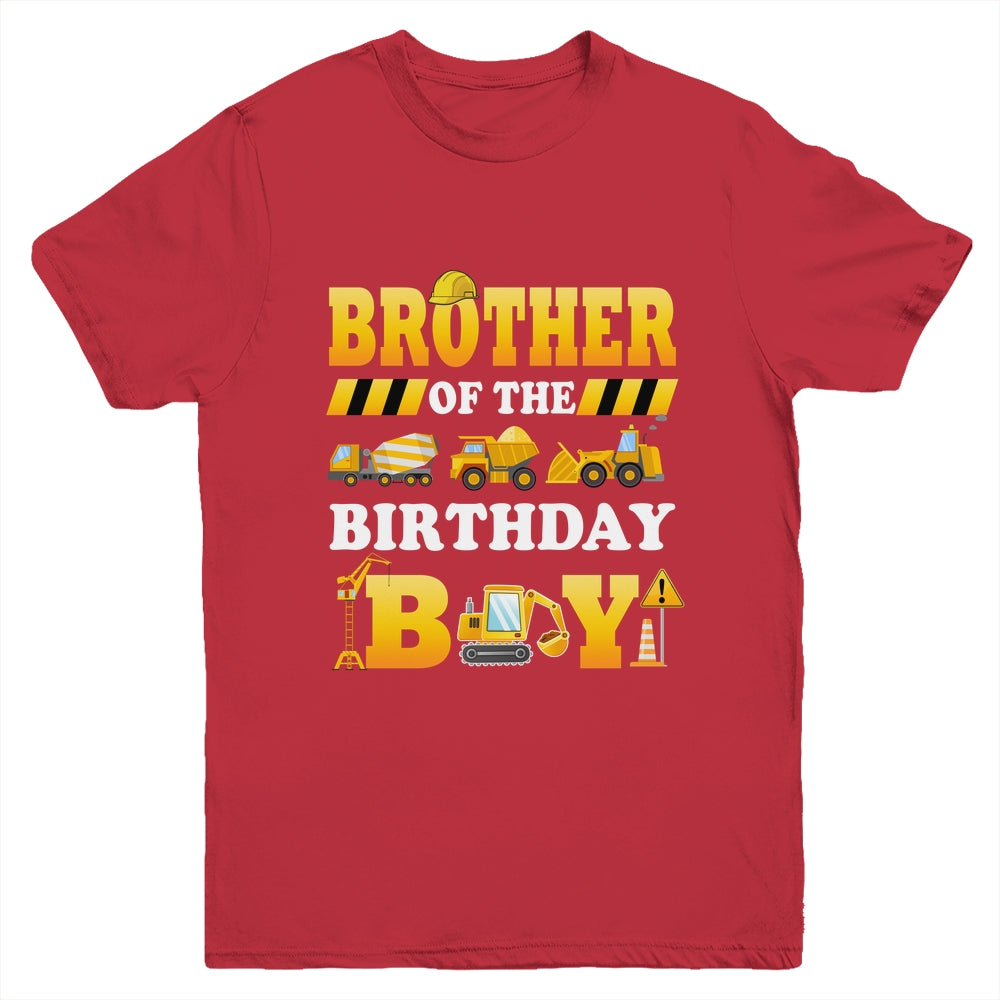 Brother Of The Birthday Boy Construction Matching Family Youth Shirt | siriusteestore