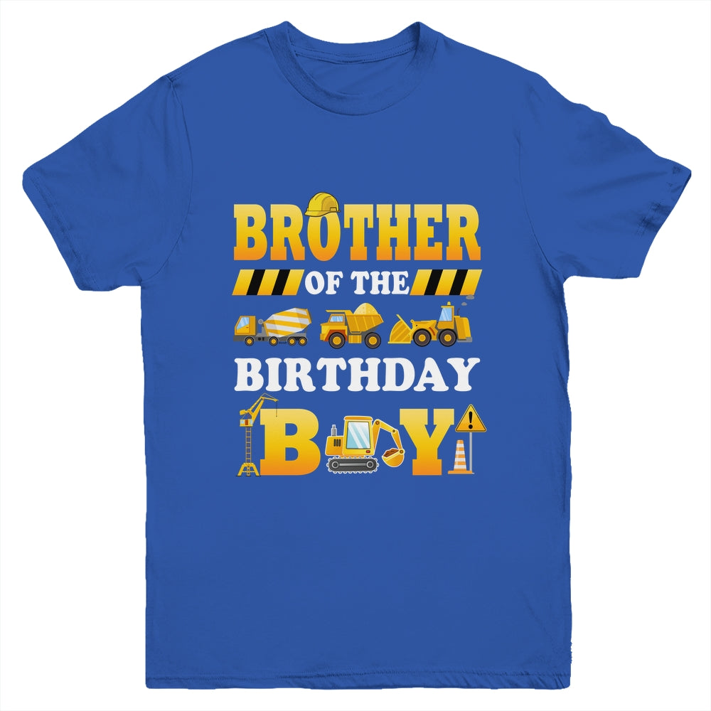 Brother Of The Birthday Boy Construction Matching Family Youth Shirt | siriusteestore