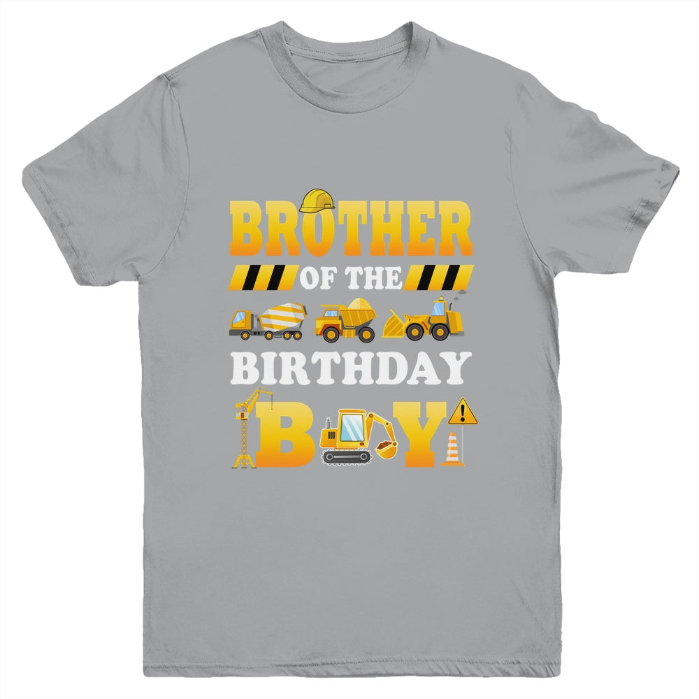 Brother Of The Birthday Boy Construction Matching Family Youth Shirt | siriusteestore