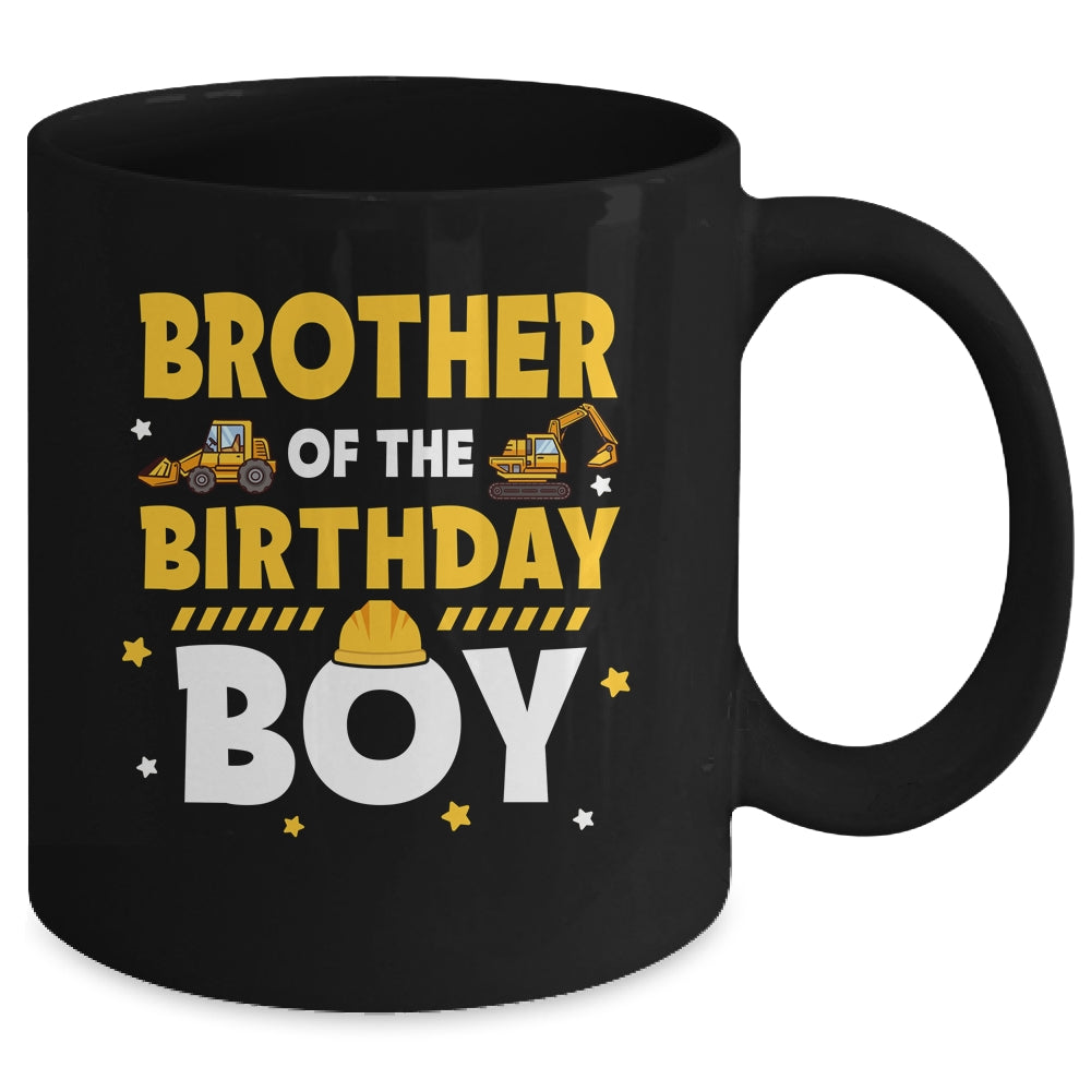 Brother Of The Birthday Boy Construction Worker Party Mug | siriusteestore