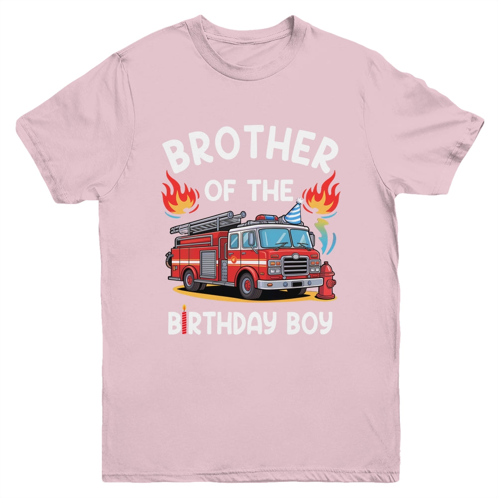 Brother Of The Birthday Boy Fire Truck Firefighter 1st Party Youth Shirt | siriusteestore