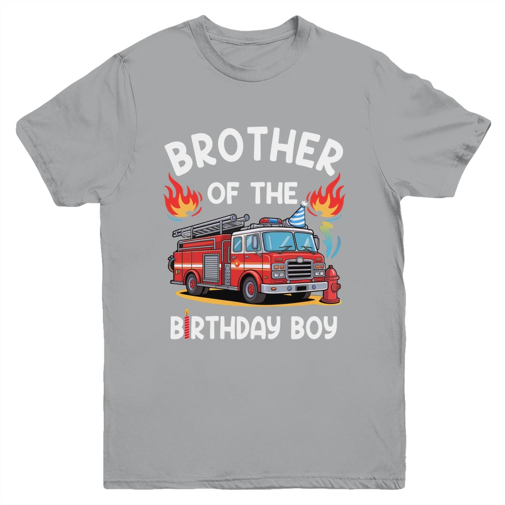 Brother Of The Birthday Boy Fire Truck Firefighter 1st Party Youth Shirt | siriusteestore