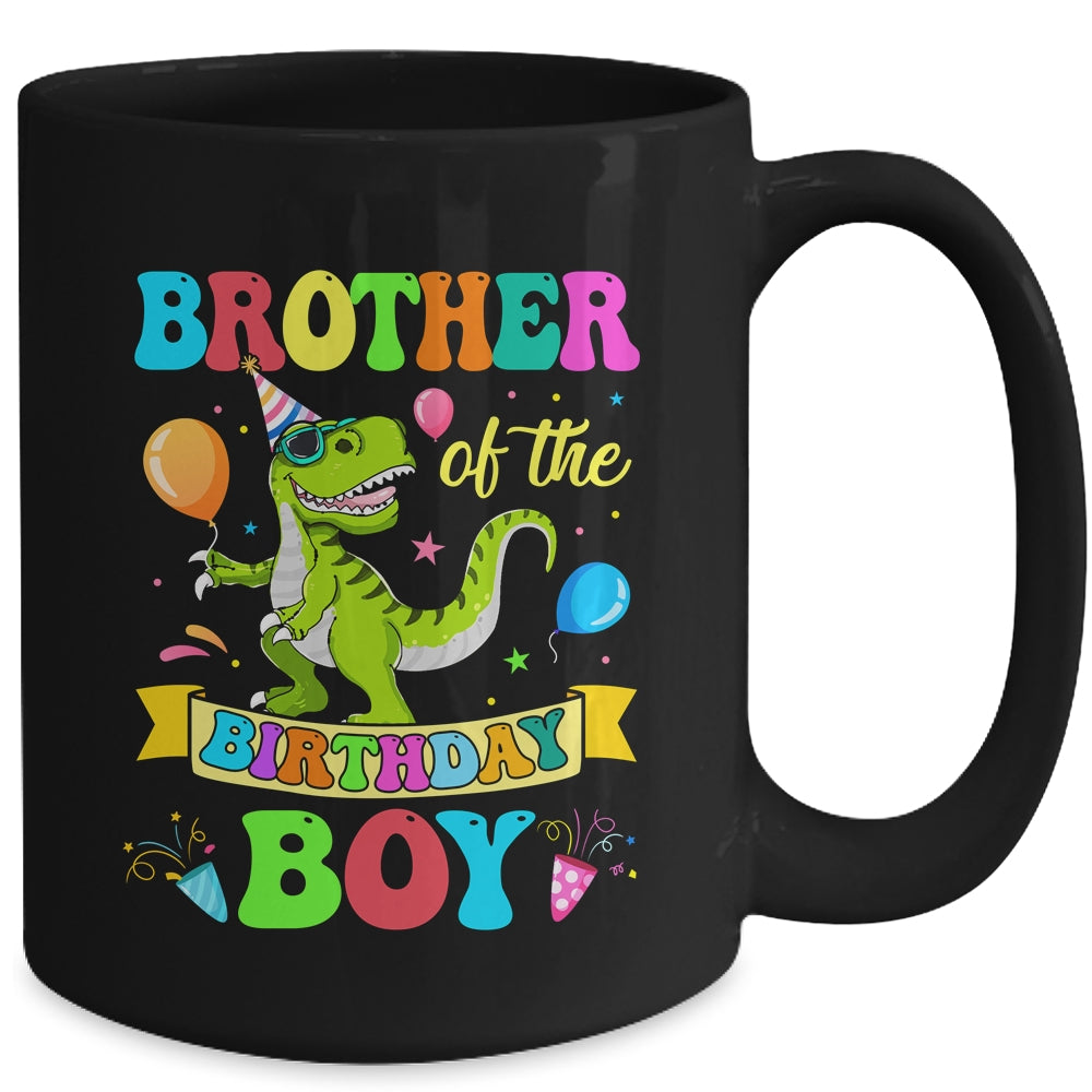 Brother Of The Birthday Boy T-Rex Dinosaur Birthday Party Mug | siriusteestore