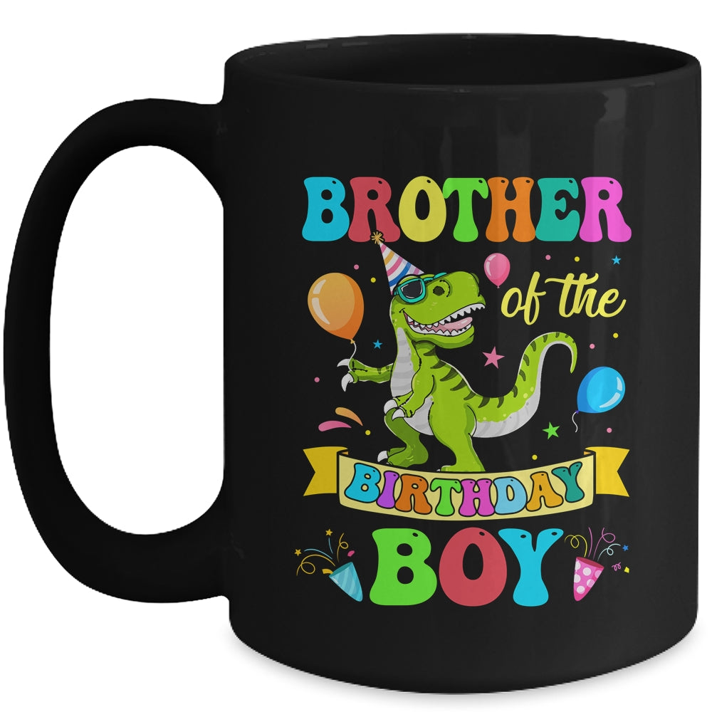 Brother Of The Birthday Boy T-Rex Dinosaur Birthday Party Mug | siriusteestore