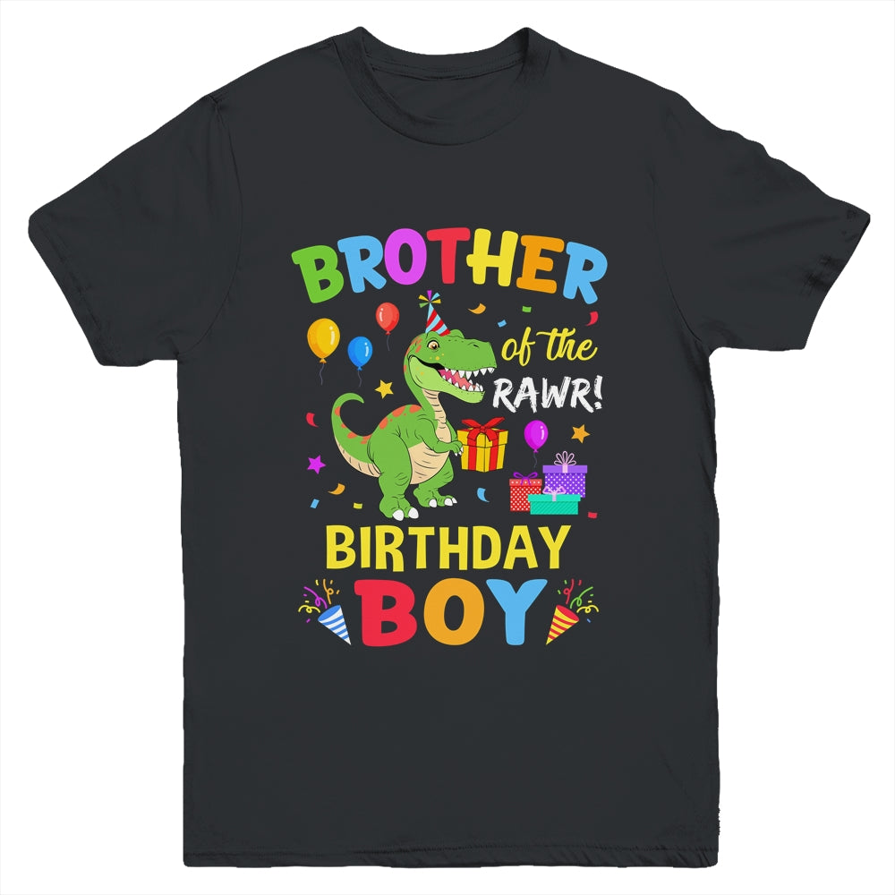 Brother Of The Birthday Boy T-Rex Funny Dinosaur Boy Party Youth Shirt | siriusteestore