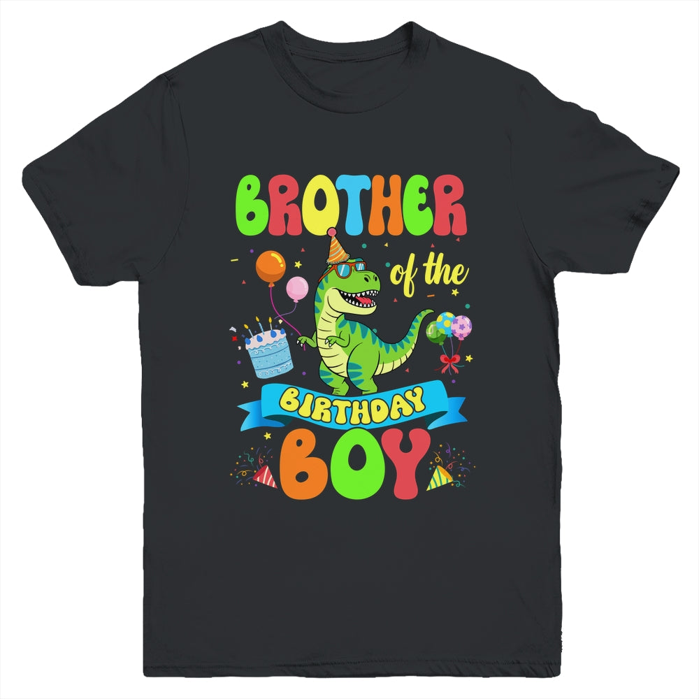 Brother Of The Birthday Boy TRex Dinosaur Birthday Family Youth Shirt | siriusteestore