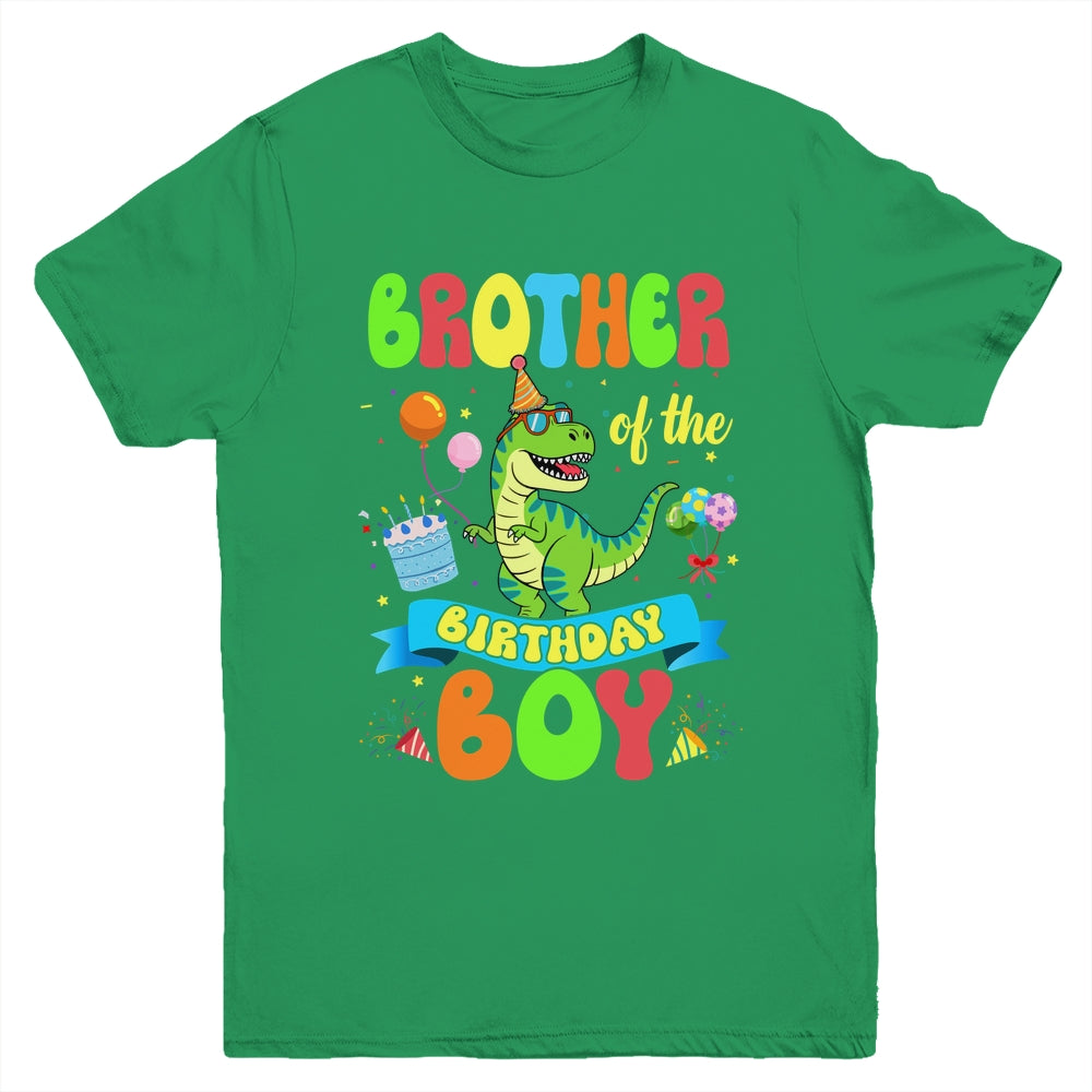 Brother Of The Birthday Boy TRex Dinosaur Birthday Family Youth Shirt | siriusteestore